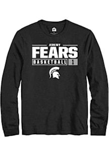 Jeremy Fears  Michigan State Spartans Black Rally NIL Stacked Box Long Sleeve T Shirt