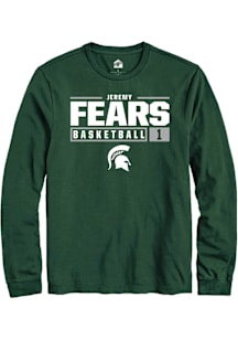 Jeremy Fears  Michigan State Spartans Green Rally NIL Stacked Box Long Sleeve T Shirt