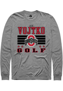 Jack Vojtko Rally Mens Grey Ohio State Buckeyes NIL Striped Tee