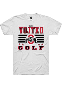 Jack Vojtko White Ohio State Buckeyes NIL Striped Short Sleeve T Shirt