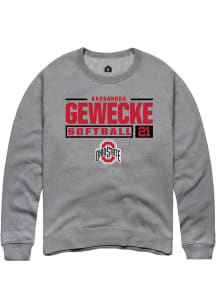 Kassandra Gewecke Rally Mens Graphite Ohio State Buckeyes NIL Stacked Box Crew Sweatshirt