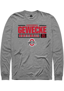 Kassandra Gewecke Rally Mens Graphite Ohio State Buckeyes NIL Stacked Box Tee