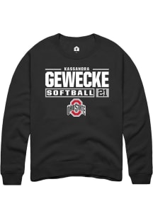 Kassandra Gewecke Rally Mens Black Ohio State Buckeyes NIL Stacked Box Crew Sweatshirt