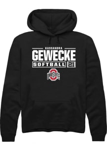 Kassandra Gewecke Rally Mens Black Ohio State Buckeyes NIL Stacked Box Hooded Sweatshirt