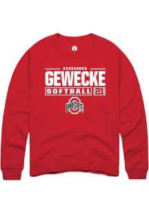 Kassandra Gewecke Rally Mens Red Ohio State Buckeyes NIL Stacked Box Crew Sweatshirt