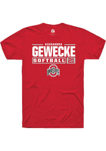 Kassandra Gewecke Red Ohio State Buckeyes NIL Stacked Box Short Sleeve T Shirt