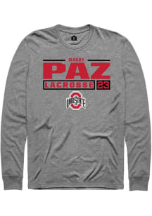 Maddy Paz Rally Mens Graphite Ohio State Buckeyes NIL Stacked Box Tee