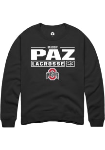 Maddy Paz Rally Mens Black Ohio State Buckeyes NIL Stacked Box Crew Sweatshirt