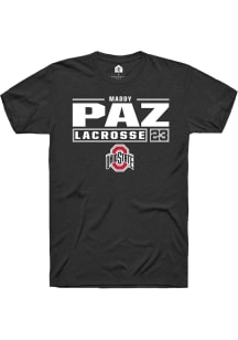 Maddy Paz Black Ohio State Buckeyes NIL Stacked Box Short Sleeve T Shirt
