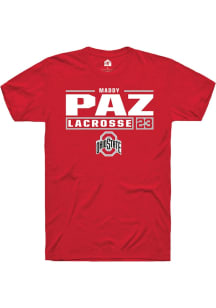 Maddy Paz Red Ohio State Buckeyes NIL Stacked Box Short Sleeve T Shirt