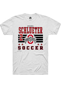 Amanda Schlueter  Ohio State Buckeyes White Rally NIL Striped Short Sleeve T Shirt
