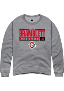 Ava Bramblett  Rally Ohio State Buckeyes Mens Graphite NIL Stacked Box Long Sleeve Crew Sweatshirt