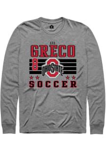 ava greco Rally Mens Grey Ohio State Buckeyes NIL Striped Tee