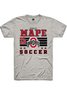 Berkley Mape Ash Ohio State Buckeyes NIL Striped Short Sleeve T Shirt