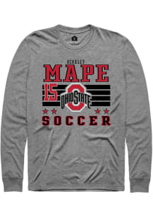 Berkley Mape Rally Mens Grey Ohio State Buckeyes NIL Striped Tee