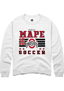 Berkley Mape  Rally Ohio State Buckeyes Mens White NIL Striped Long Sleeve Crew Sweatshirt