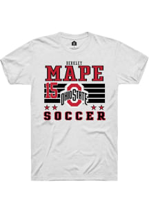 Berkley Mape White Ohio State Buckeyes NIL Striped Short Sleeve T Shirt