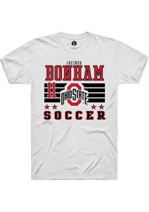 Jacinda Bonham White Ohio State Buckeyes NIL Striped Short Sleeve T Shirt