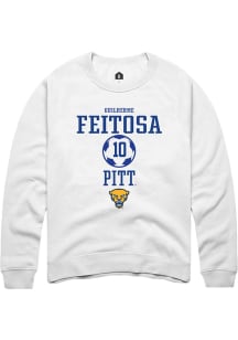 Guilherme Feitosa Rally Mens White Pitt Panthers NIL Sport Icon Crew Sweatshirt