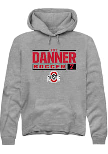 Lily Danner  Rally Ohio State Buckeyes Mens Graphite NIL Stacked Box Long Sleeve Hoodie