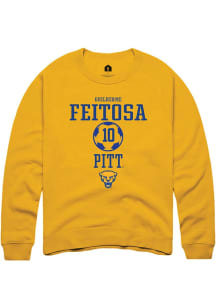 Guilherme Feitosa Rally Mens Gold Pitt Panthers NIL Sport Icon Crew Sweatshirt