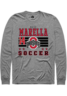 Mai Ly Marella  Ohio State Buckeyes Grey Rally NIL Striped Long Sleeve T Shirt
