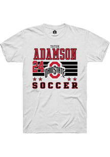 Tatum Adamson White Ohio State Buckeyes NIL Striped Short Sleeve T Shirt