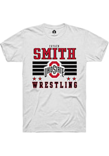 cayaen smith  Ohio State Buckeyes White Rally NIL Striped Short Sleeve T Shirt