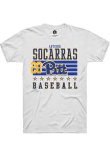 Antonio Socarras White Pitt Panthers NIL Striped Short Sleeve T Shirt