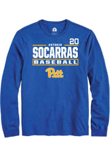 Antonio Socarras Rally Mens Blue Pitt Panthers NIL Stacked Box Tee