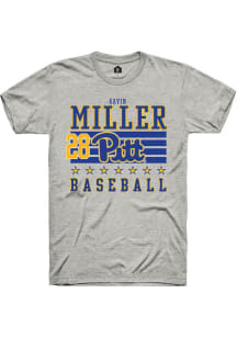 Gavin Miller Ash Pitt Panthers NIL Striped Short Sleeve T Shirt
