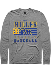 Gavin Miller Rally Mens Grey Pitt Panthers NIL Striped Tee