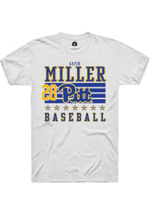 Gavin Miller White Pitt Panthers NIL Striped Short Sleeve T Shirt