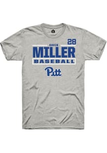 Gavin Miller Ash Pitt Panthers NIL Stacked Box Short Sleeve T Shirt