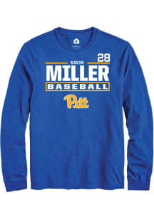 Gavin Miller Rally Mens Blue Pitt Panthers NIL Stacked Box Tee