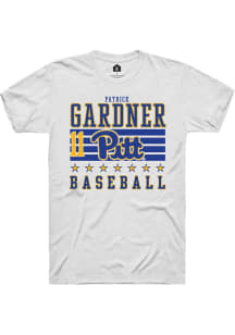 Patrick Gardner White Pitt Panthers NIL Striped Short Sleeve T Shirt