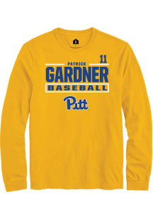 Patrick Gardner Rally Mens Gold Pitt Panthers NIL Stacked Box Tee