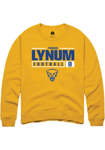 Tamon Lynum Rally Mens Gold Pitt Panthers NIL Stacked Box Crew Sweatshirt