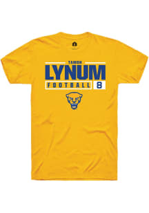 Tamon Lynum Gold Pitt Panthers NIL Stacked Box Short Sleeve T Shirt