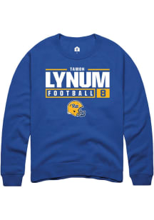 Tamon Lynum Rally Mens Blue Pitt Panthers NIL Stacked Box Crew Sweatshirt