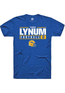 Tamon Lynum Blue Pitt Panthers NIL Stacked Box Short Sleeve T Shirt