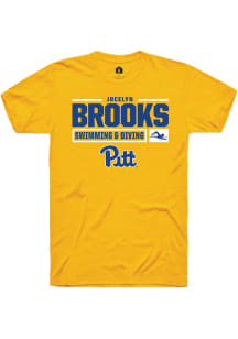 Jocelyn Brooks Gold Pitt Panthers NIL Stacked Box Short Sleeve T Shirt