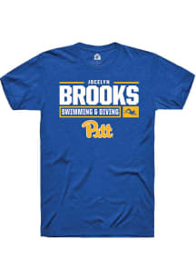 Jocelyn Brooks Blue Pitt Panthers NIL Stacked Box Short Sleeve T Shirt