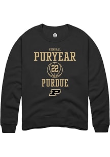 Kendall Puryear Rally Mens Black Purdue Boilermakers NIL Sport Icon Crew Sweatshirt