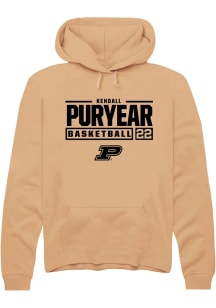 Kendall Puryear Rally Mens Gold Purdue Boilermakers NIL Stacked Box Hooded Sweatshirt