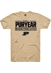 Kendall Puryear Tan Purdue Boilermakers NIL Stacked Box Short Sleeve T Shirt