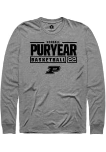 Kendall Puryear Rally Mens Graphite Purdue Boilermakers NIL Stacked Box Tee