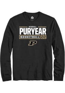Kendall Puryear Rally Mens Black Purdue Boilermakers NIL Stacked Box Tee