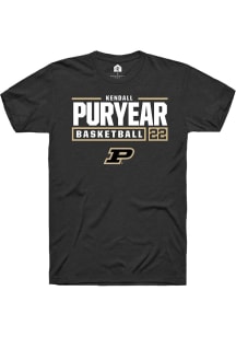 Kendall Puryear Black Purdue Boilermakers NIL Stacked Box Short Sleeve T Shirt