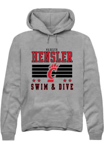 Madelyn Hensler Rally Mens Grey Cincinnati Bearcats NIL Striped Hooded Sweatshirt